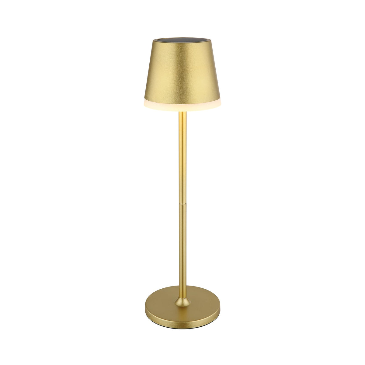 LED solcellelampe metall gullfarget høyde 41 cm IP44 detalj