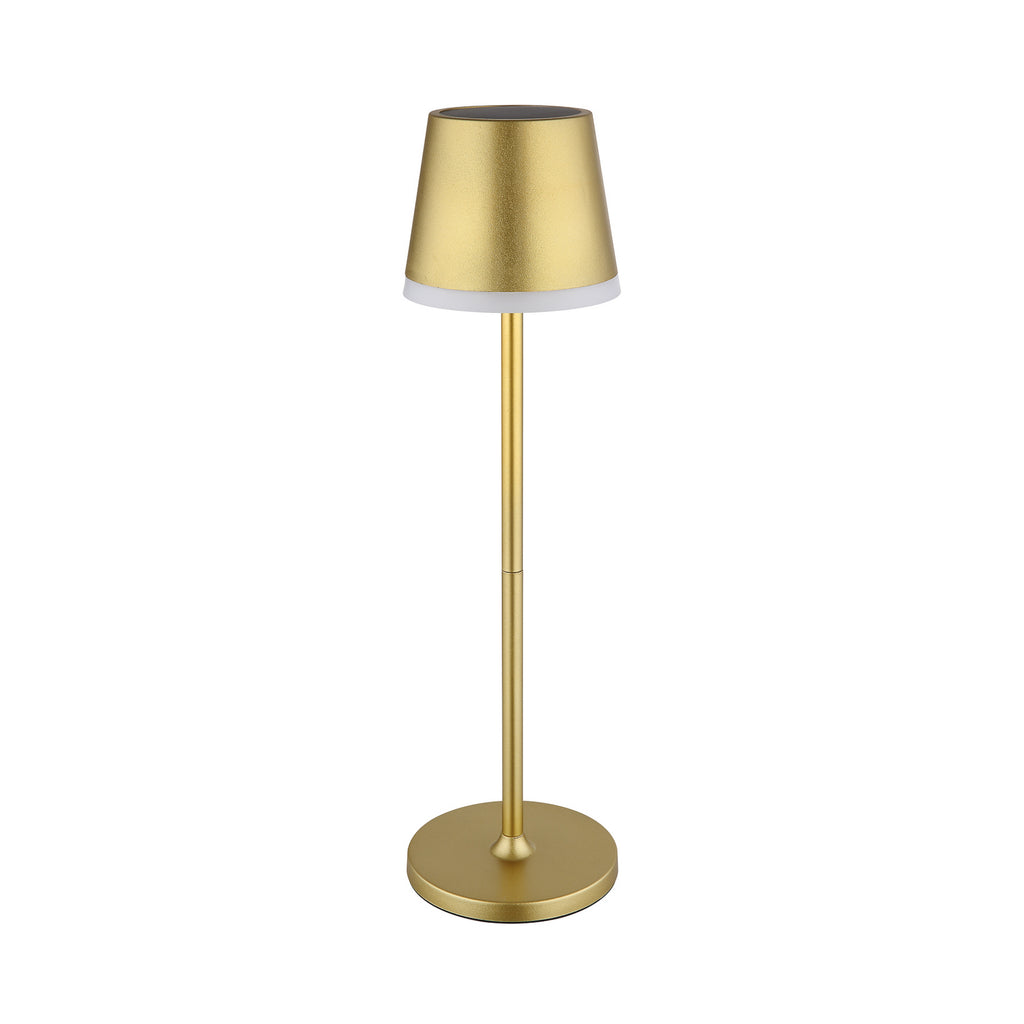 LED solcellelampe metall gullfarget høyde 41 cm IP44 montert