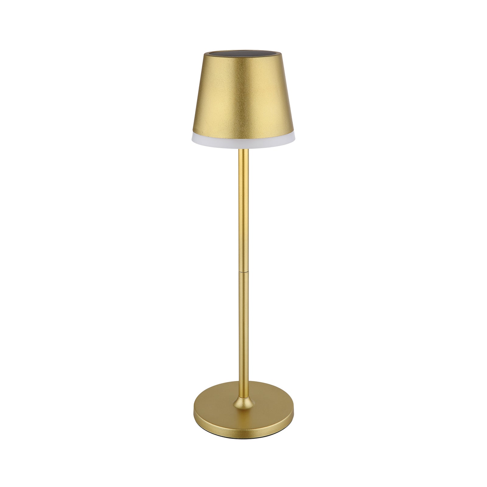 LED solcellelampe metall gullfarget høyde 41 cm IP44 montert