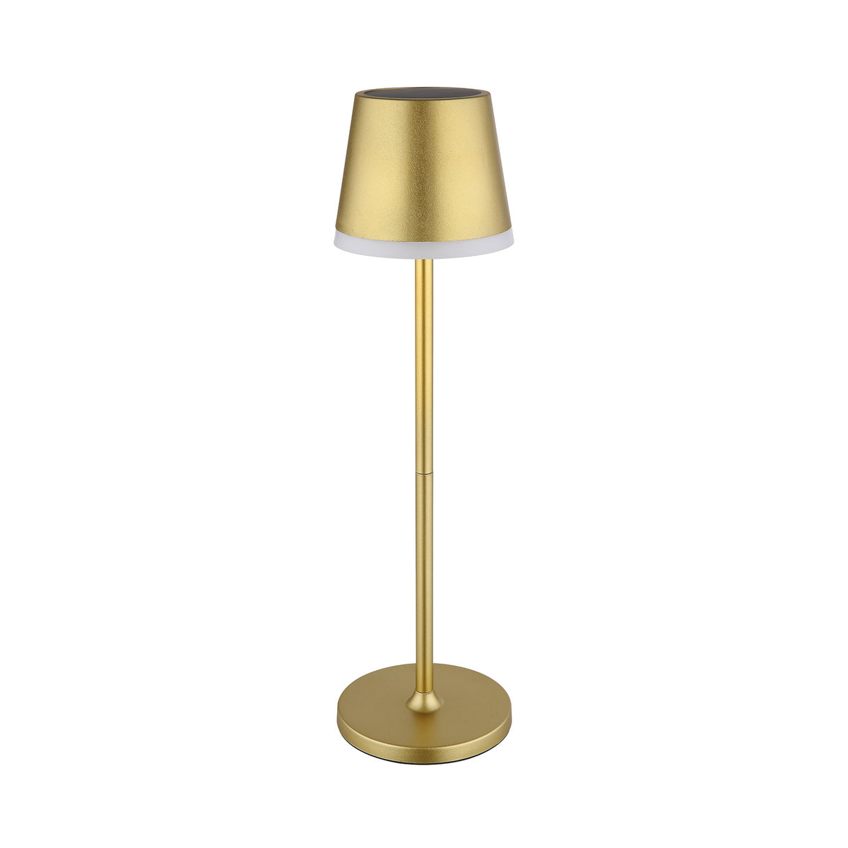 LED solcellelampe metall gullfarget høyde 41 cm IP44 montert