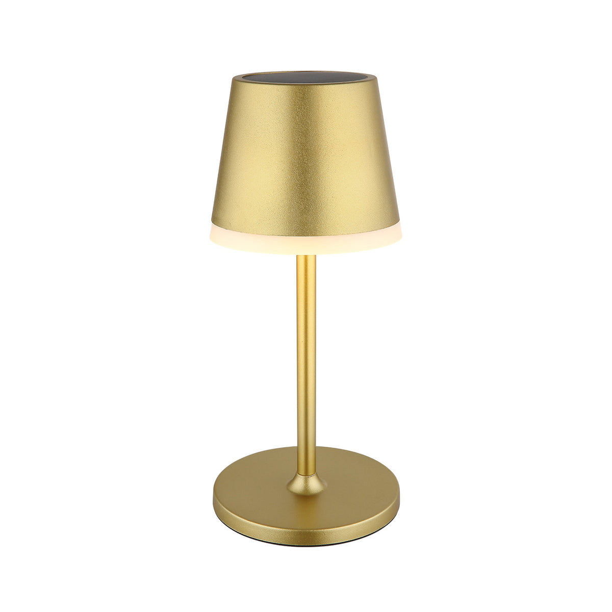 LED solcellelampe metall gullfarget høyde 41 cm IP44 side