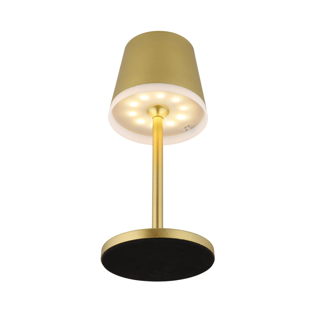 LED solcellelampe metall gullfarget høyde 41 cm IP44 bryter