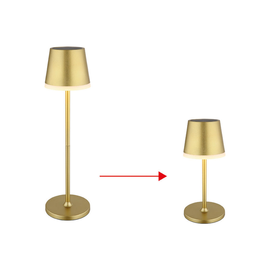 LED solcellelampe metall gullfarget høyde 41 cm IP44 LED lys
