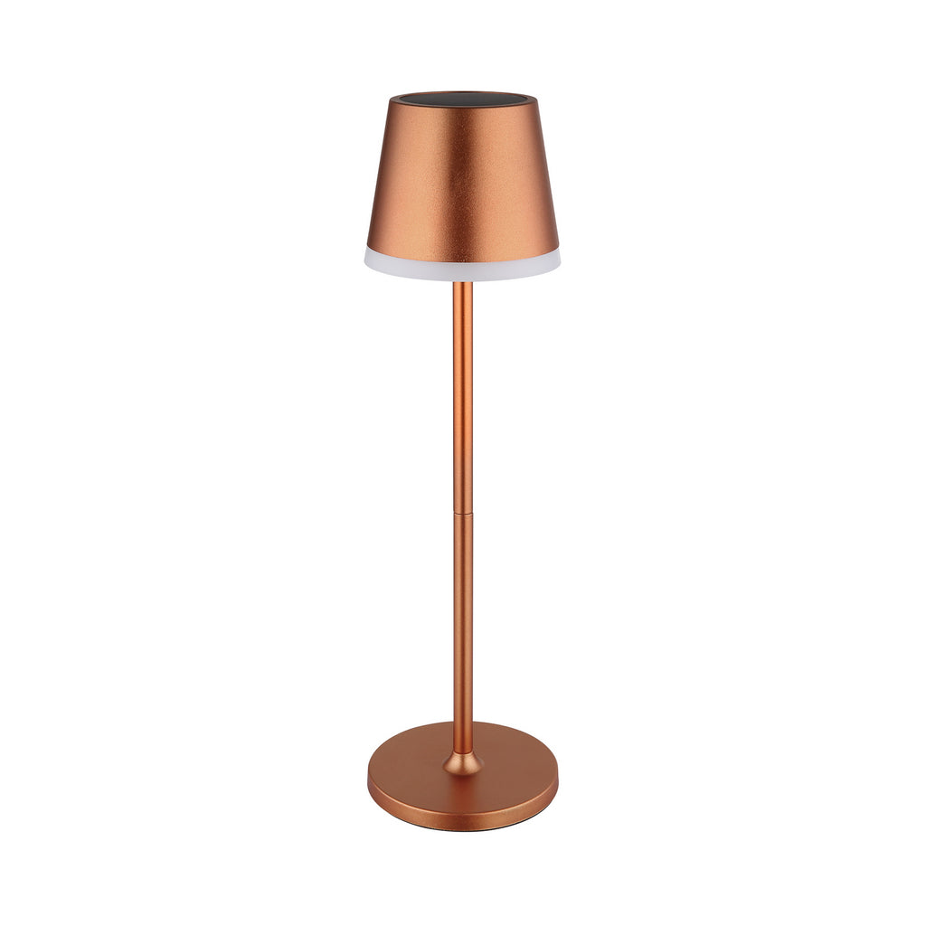 LED solcellelampe metall kobberfarget montert i hage
