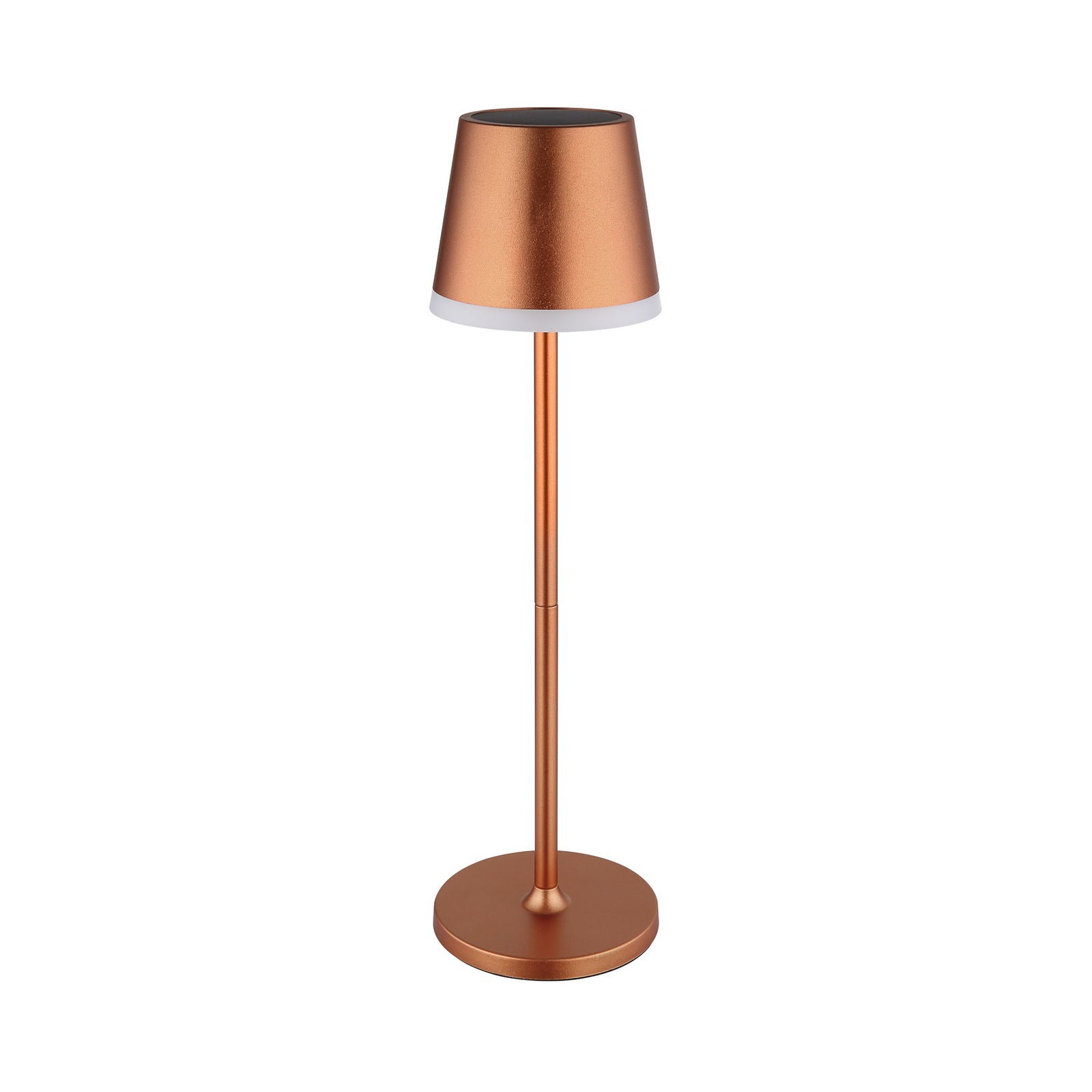 LED solcellelampe metall kobberfarget montert i hage