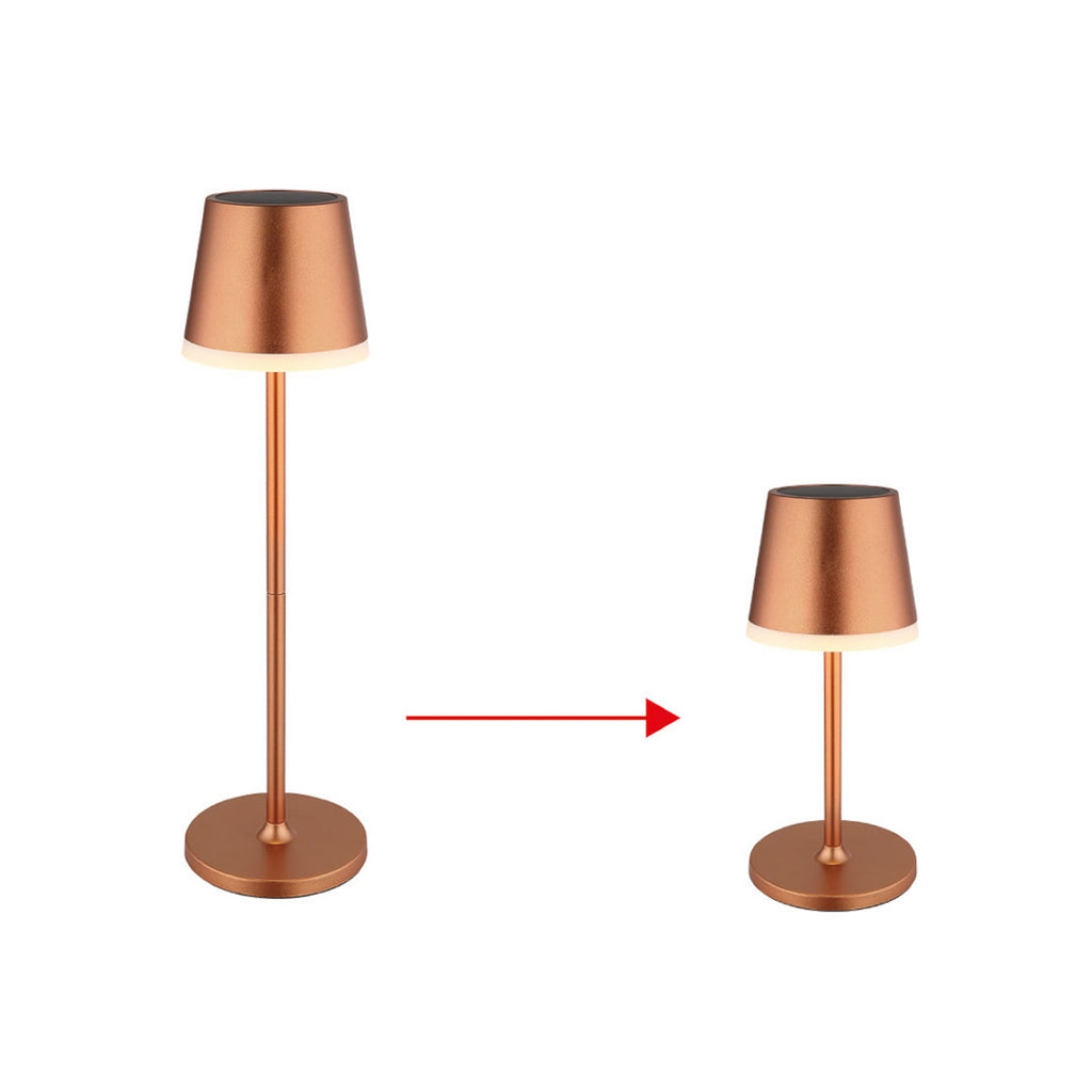 LED solcellelampe metall kobberfarget med to monteringsstaver