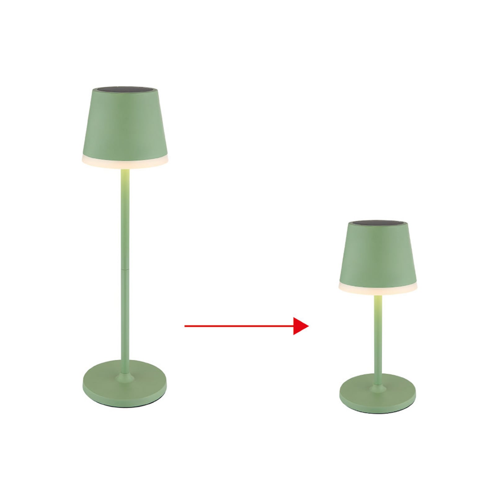 LED solcellelampe metall lysegrønn høyde 41 cm IP44 - Globo