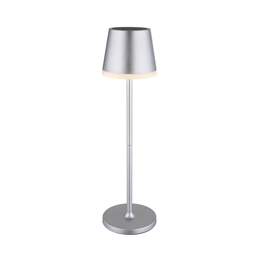 LED solcellelampe metall sølvfarget Ø11 cm H41 cm IP44 - Globo detalj
