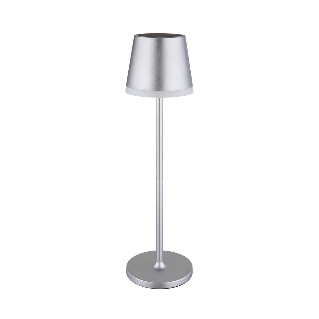 LED solcellelampe metall sølvfarget Ø11 cm H41 cm IP44 - Globo montert