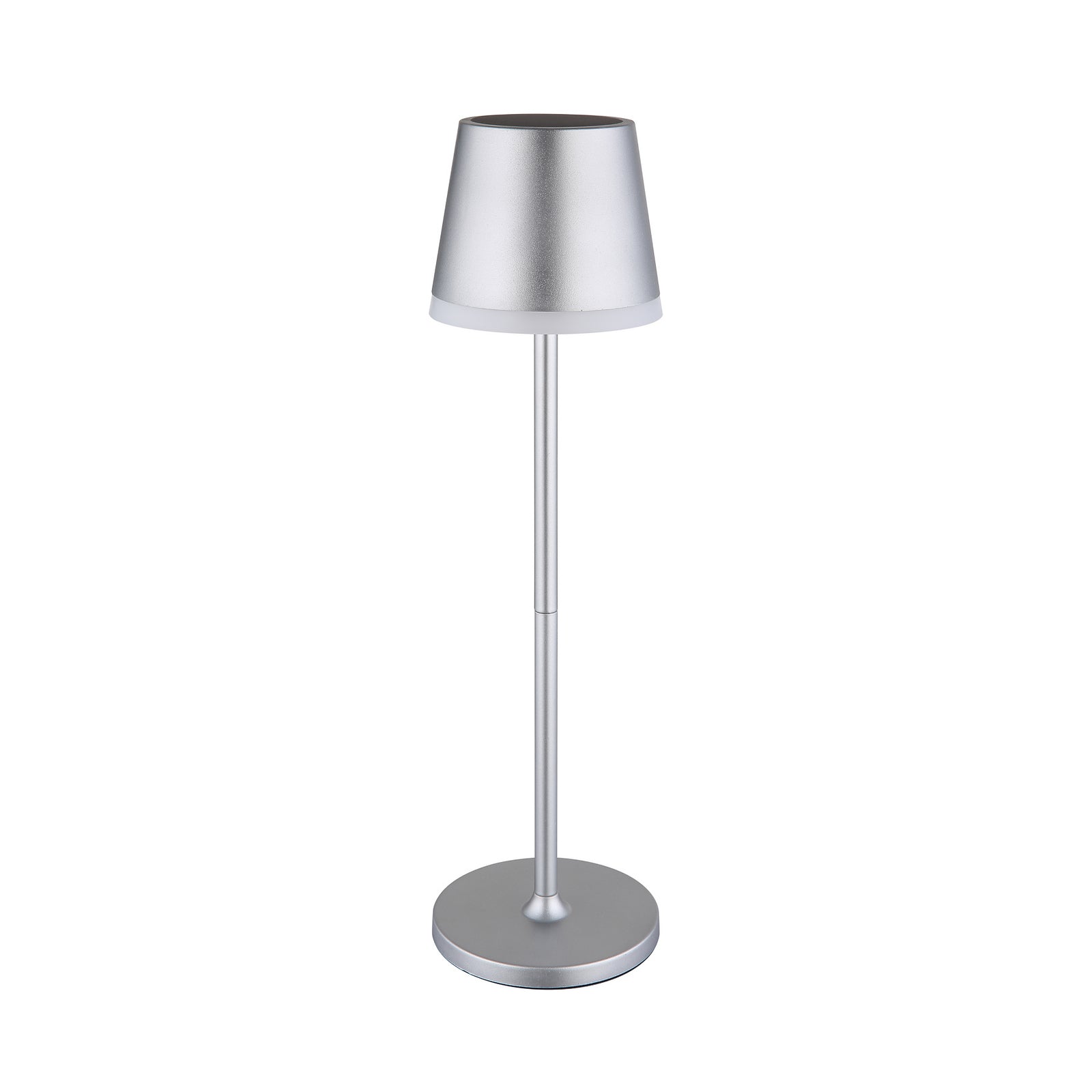 LED solcellelampe metall sølvfarget Ø11 cm H41 cm IP44 - Globo montert