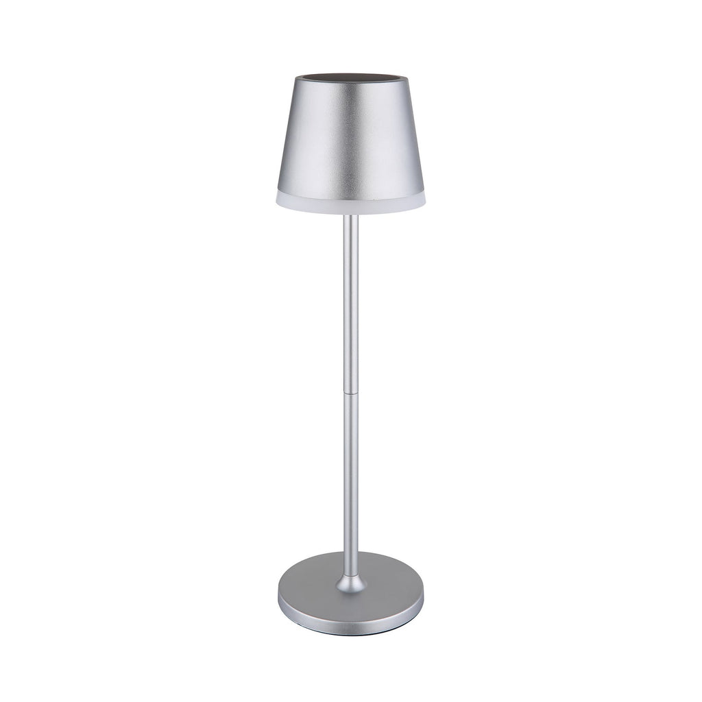 LED solcellelampe metall sølvfarget Ø11 cm H41 cm IP44 - Globo montert