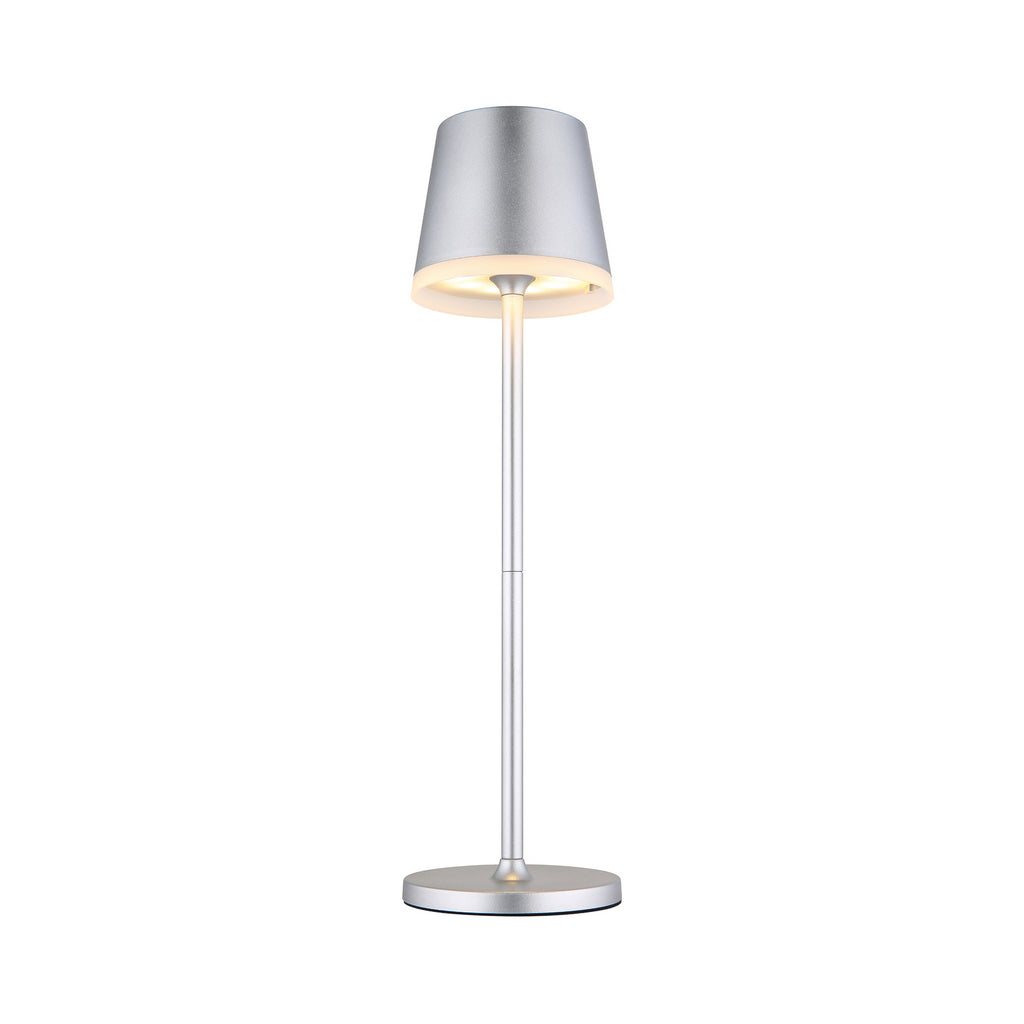 LED solcellelampe metall sølvfarget Ø11 cm H41 cm IP44 - Globo nærbilde