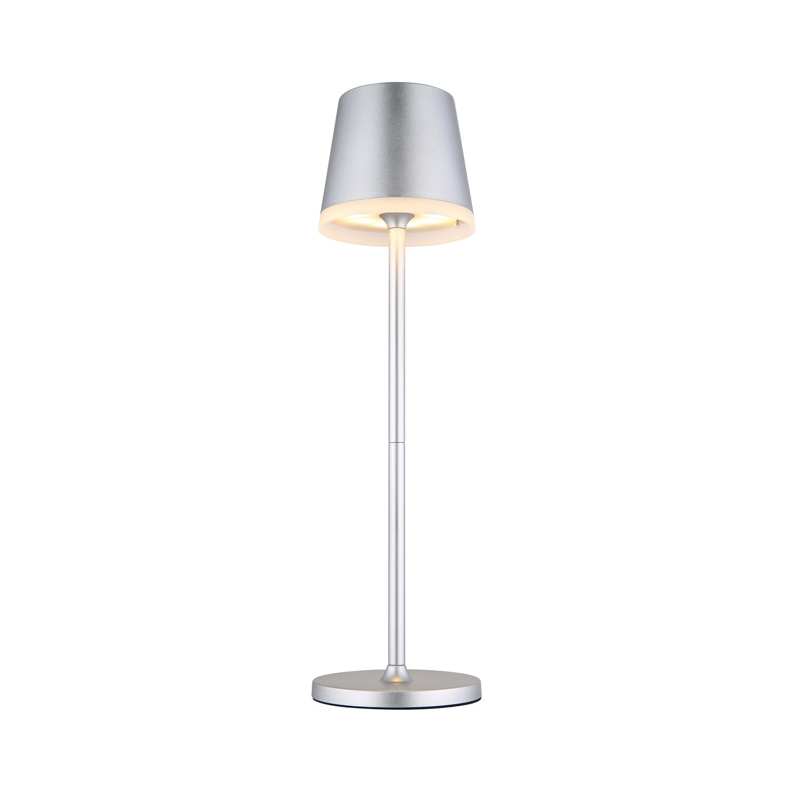 LED solcellelampe metall sølvfarget Ø11 cm H41 cm IP44 - Globo nærbilde