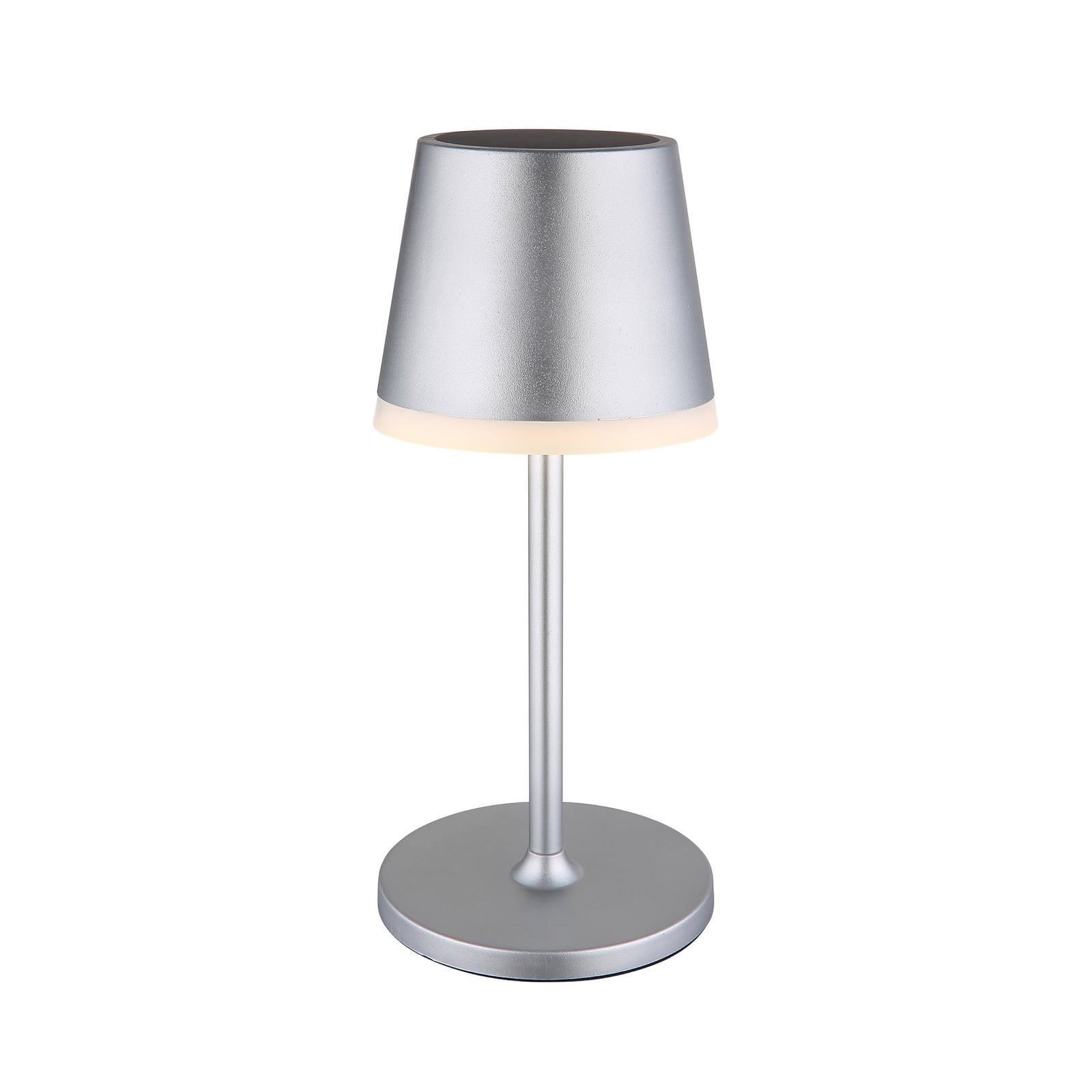 LED solcellelampe metall sølvfarget Ø11 cm H41 cm IP44 - Globo fra siden