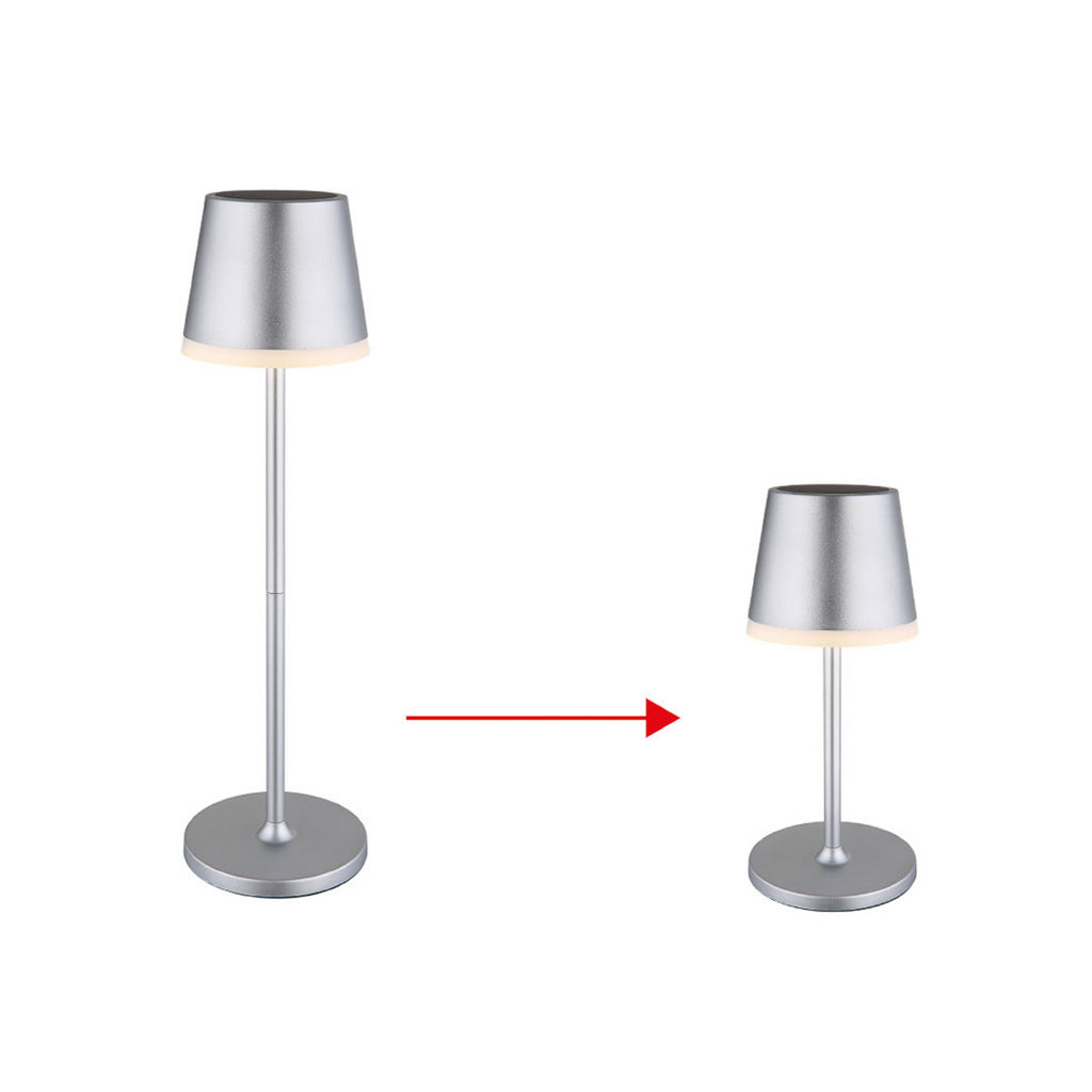 LED solcellelampe metall sølvfarget Ø11 cm H41 cm IP44 - Globo top view