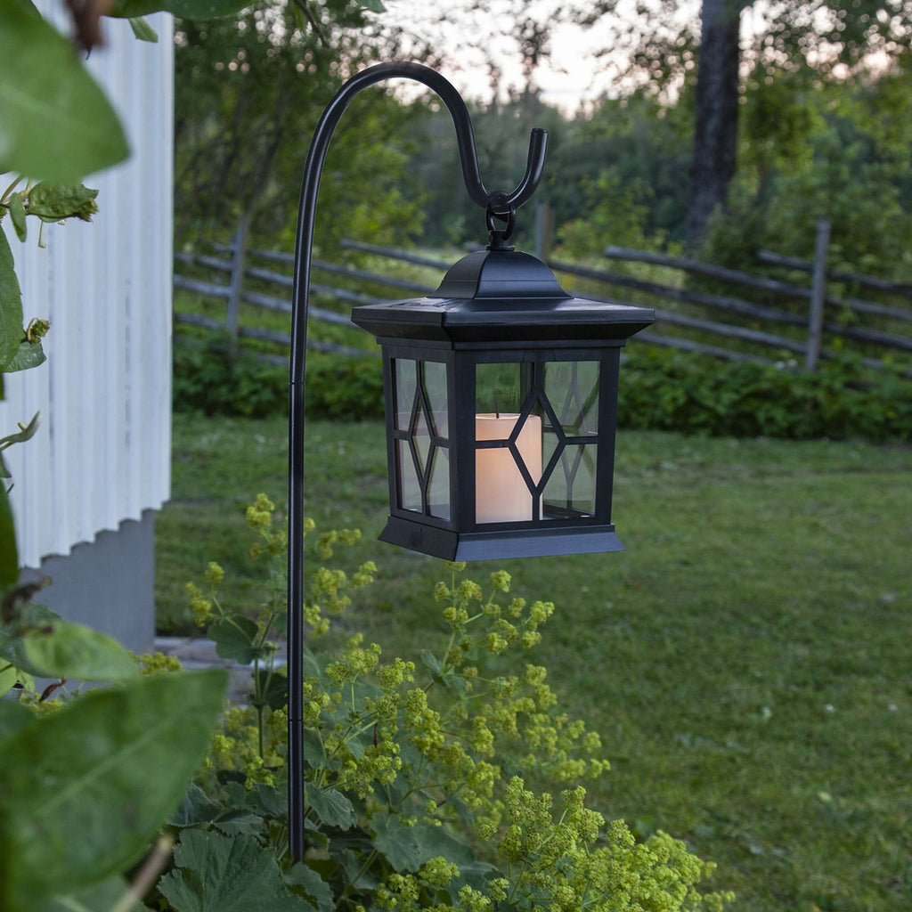 LED solcellelampe Milan 3-i-1 lanterne svart IP44 forfra