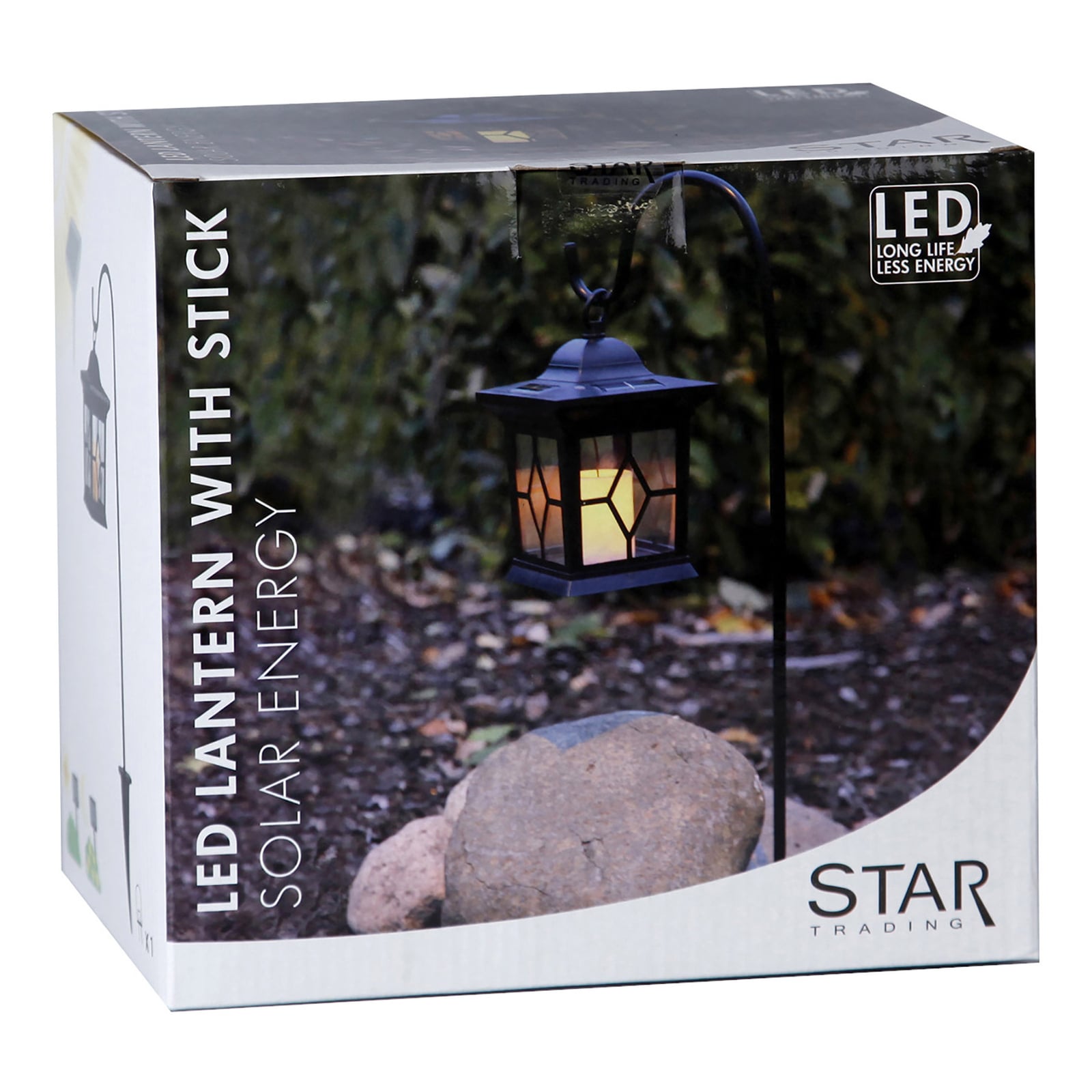 LED solcellelampe Milan 3-i-1 lanterne svart IP44 med jordspyd