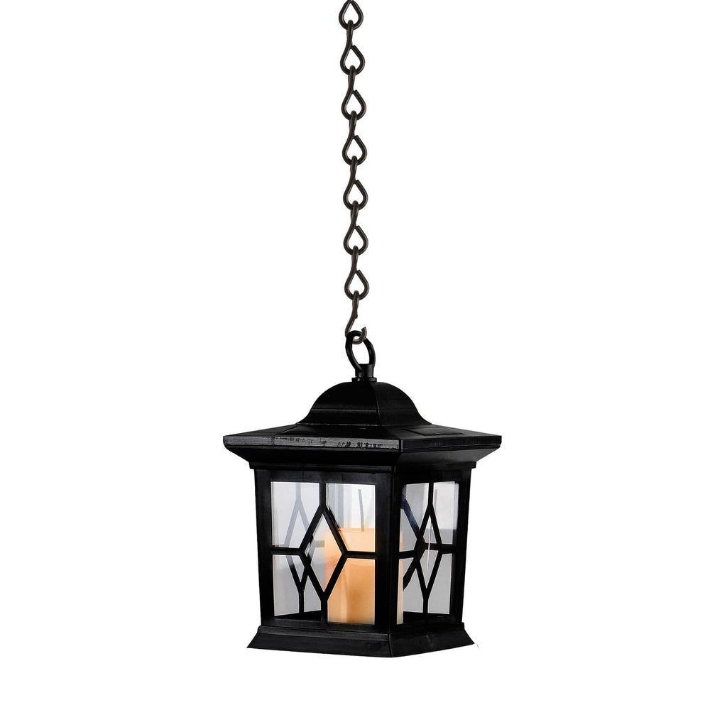 LED solcellelampe Milan 3-i-1 lanterne svart IP44 på bord
