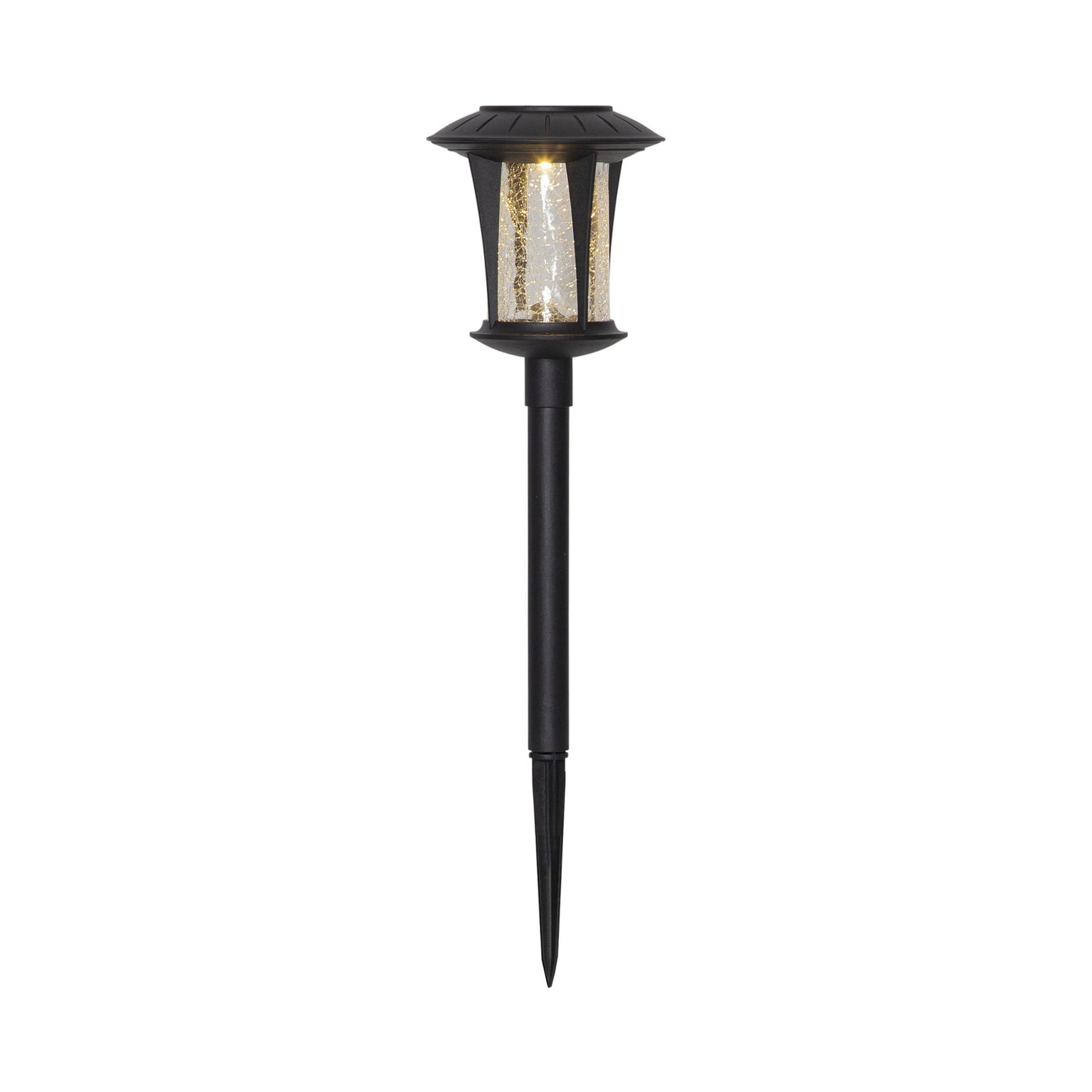 LED solcellelampe Monaco med spyd 2-pack glass IP44 detalj av glass