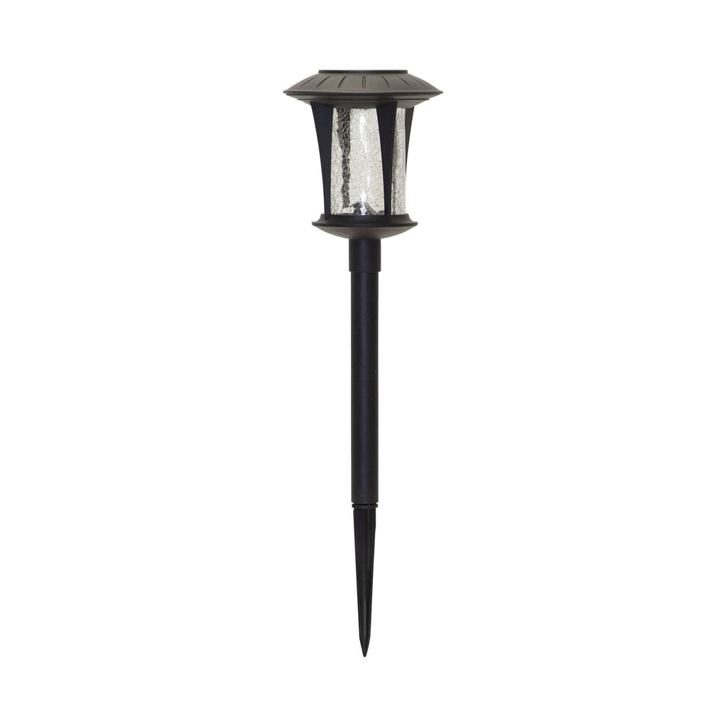 LED solcellelampe Monaco med spyd 2-pack glass IP44 montert i hage