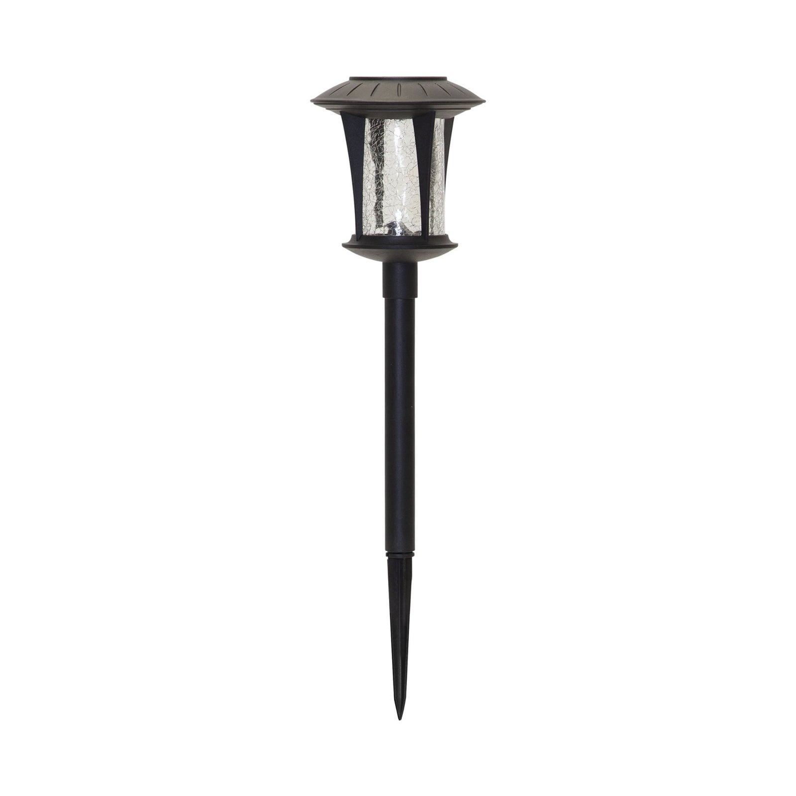 LED solcellelampe Monaco med spyd 2-pack glass IP44 montert i hage