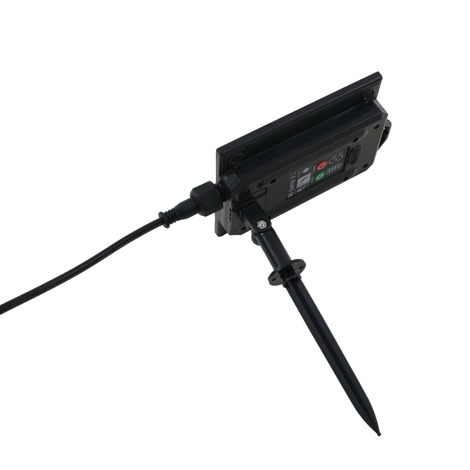 LED solcellelampe Myric svart aluminium IP65 i mørket