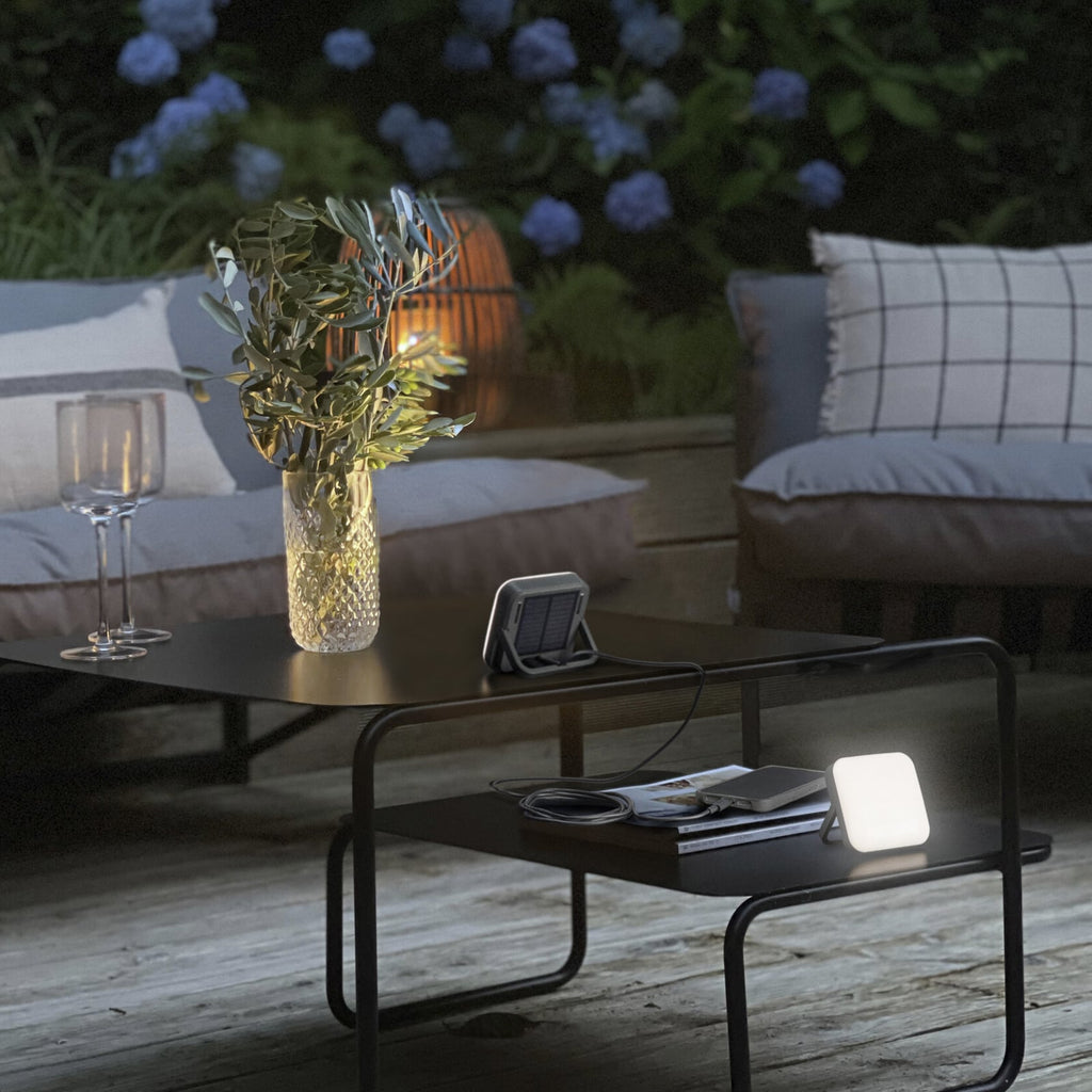 LED solcellelampe NIGHTLUX SOLAR dimbar grå IP54 bakside