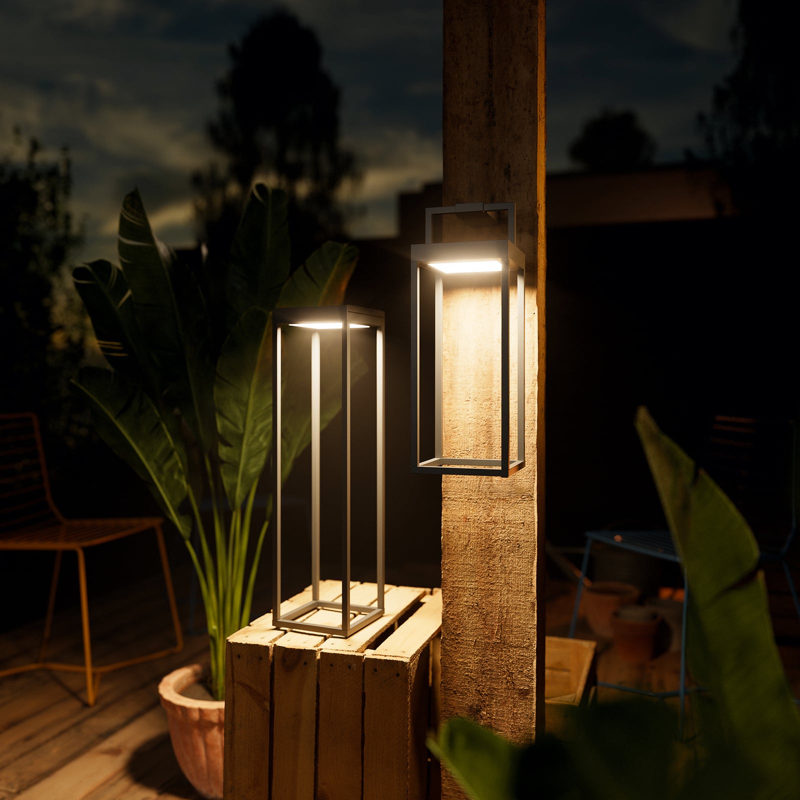 LED solcellelampe Numove dimbar antrasitt 32,5 cm detalj nærbilde