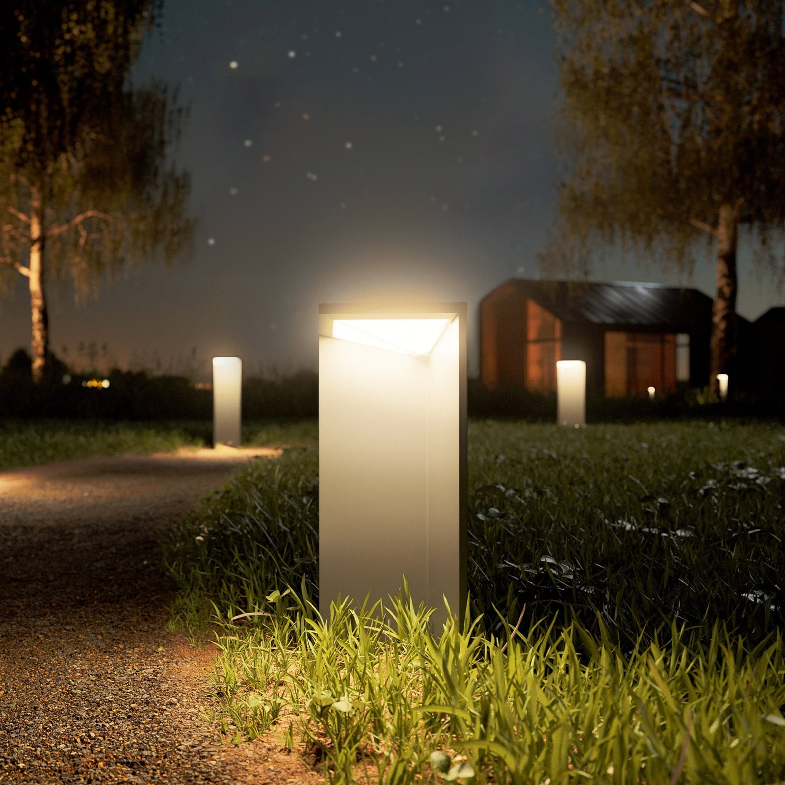 LED solcellelampe Nusolar antrasitt aluminium 34 cm IP54 forfra