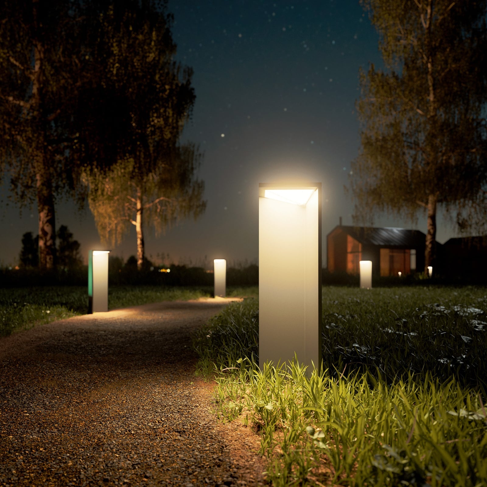 LED solcellelampe Nusolar antrasitt 50 cm bakside