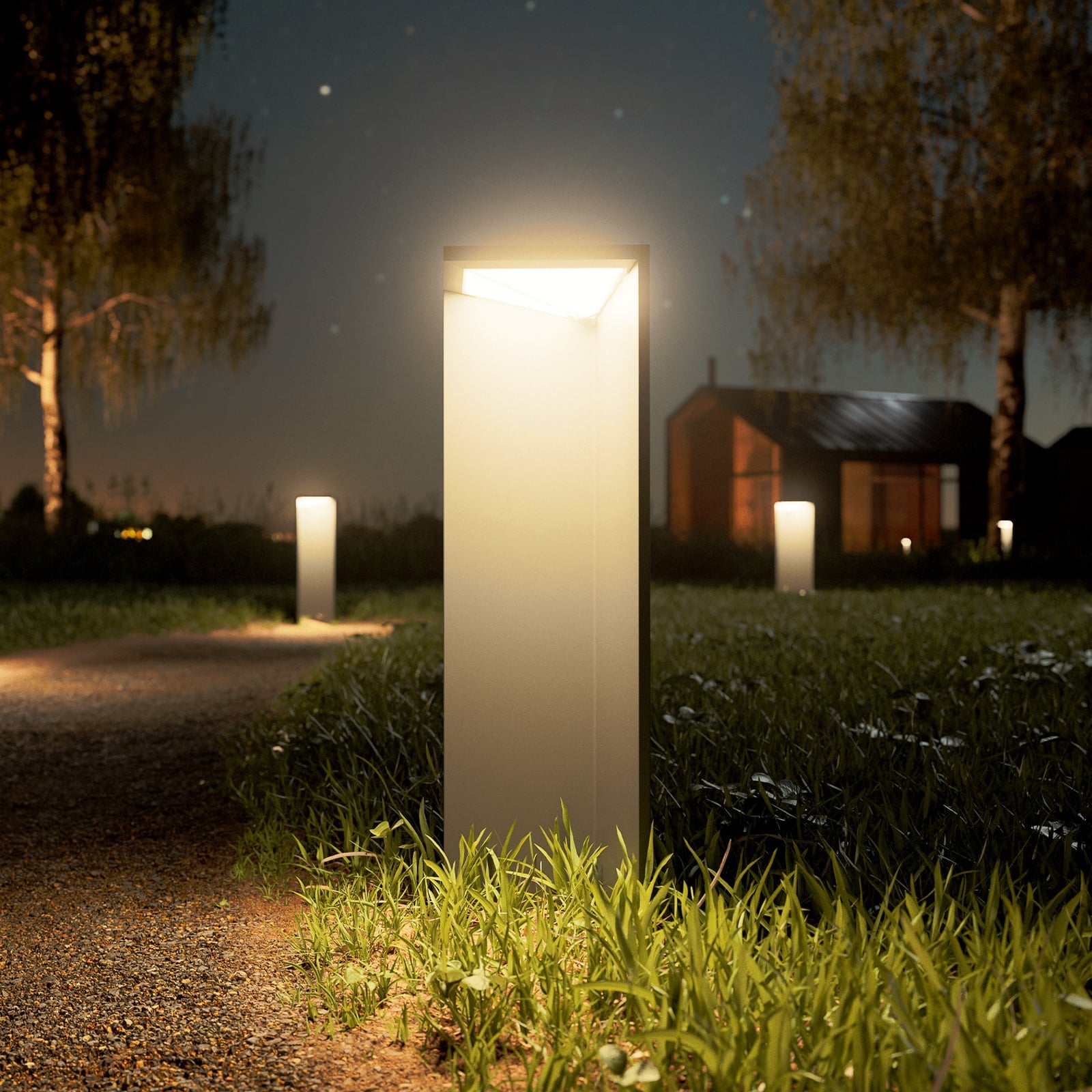 LED solcellelampe Nusolar antrasitt 50 cm forfra