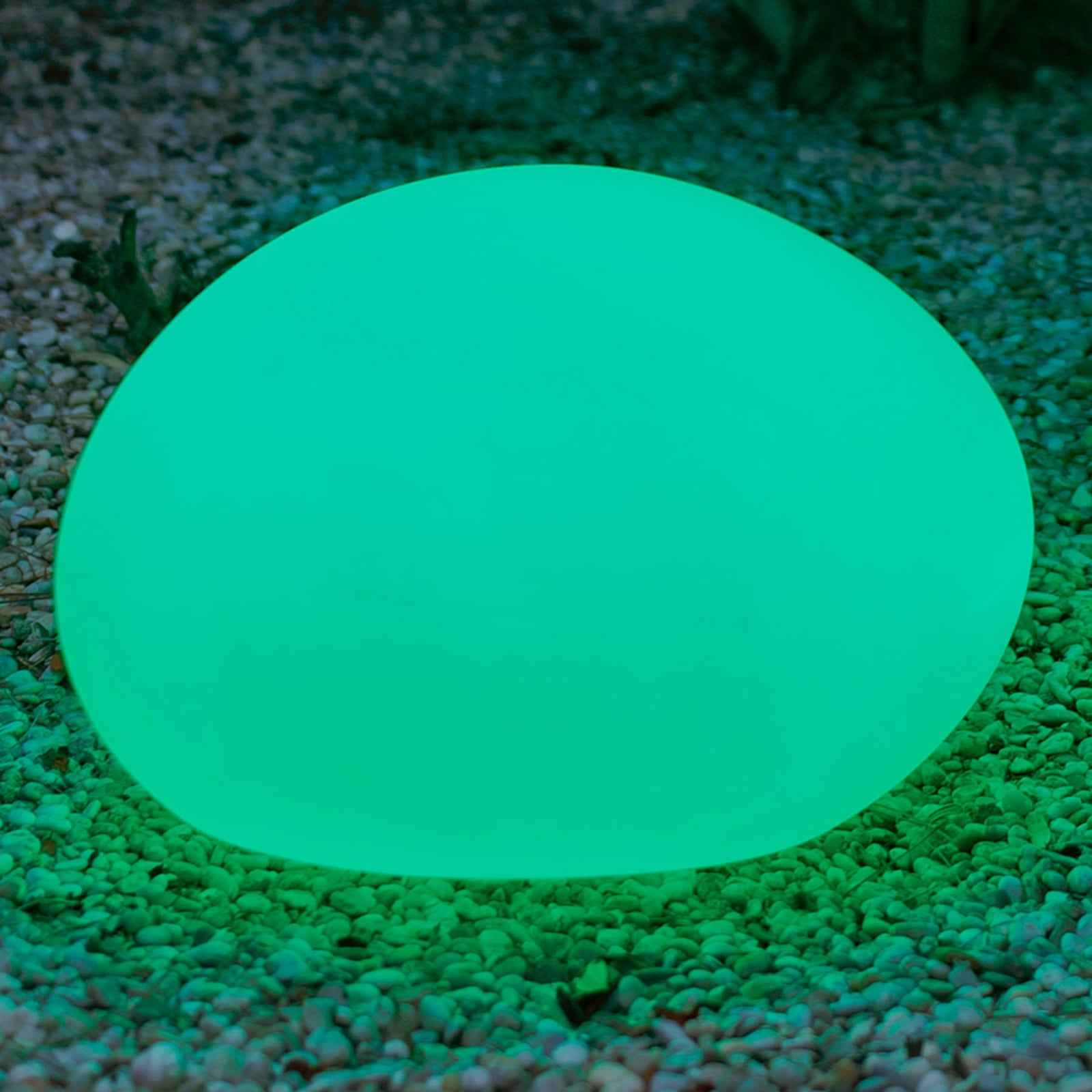 LED solcellelampe Petra steinform dimbar RGB IP65 60 cm detalj