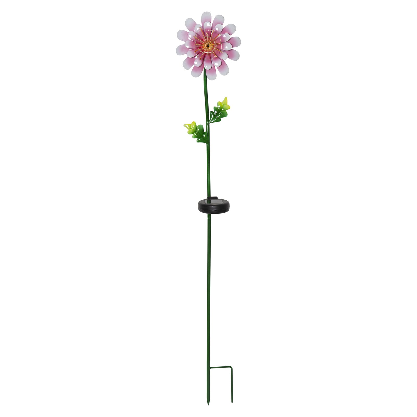 Detalj av LED solcellelampe Pink Daisy blomsterform IP44
