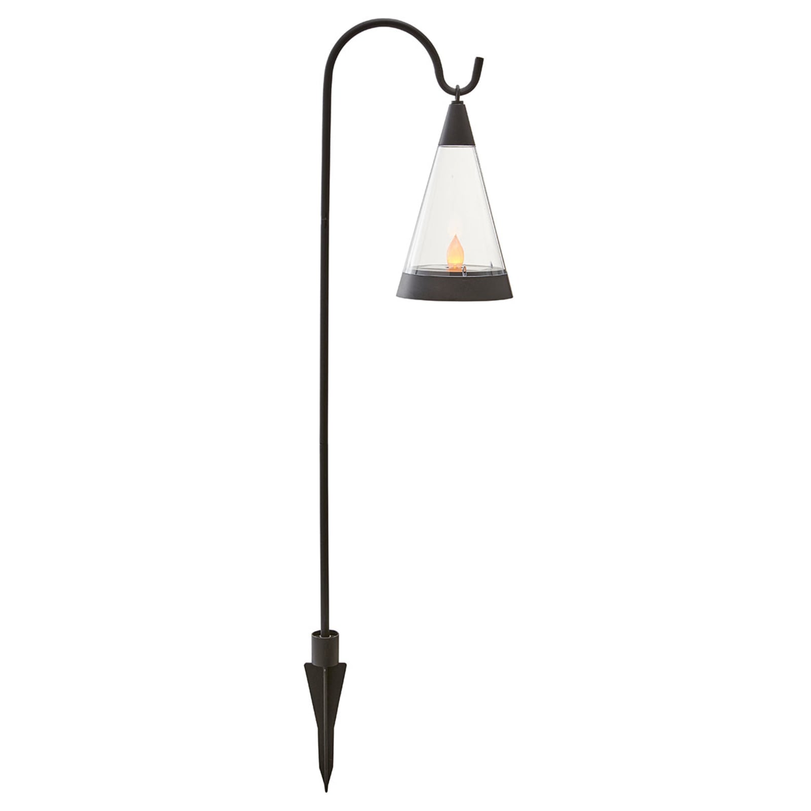 LED solcellelampe Pisa 3-i-1 nærbilde av jordspyd