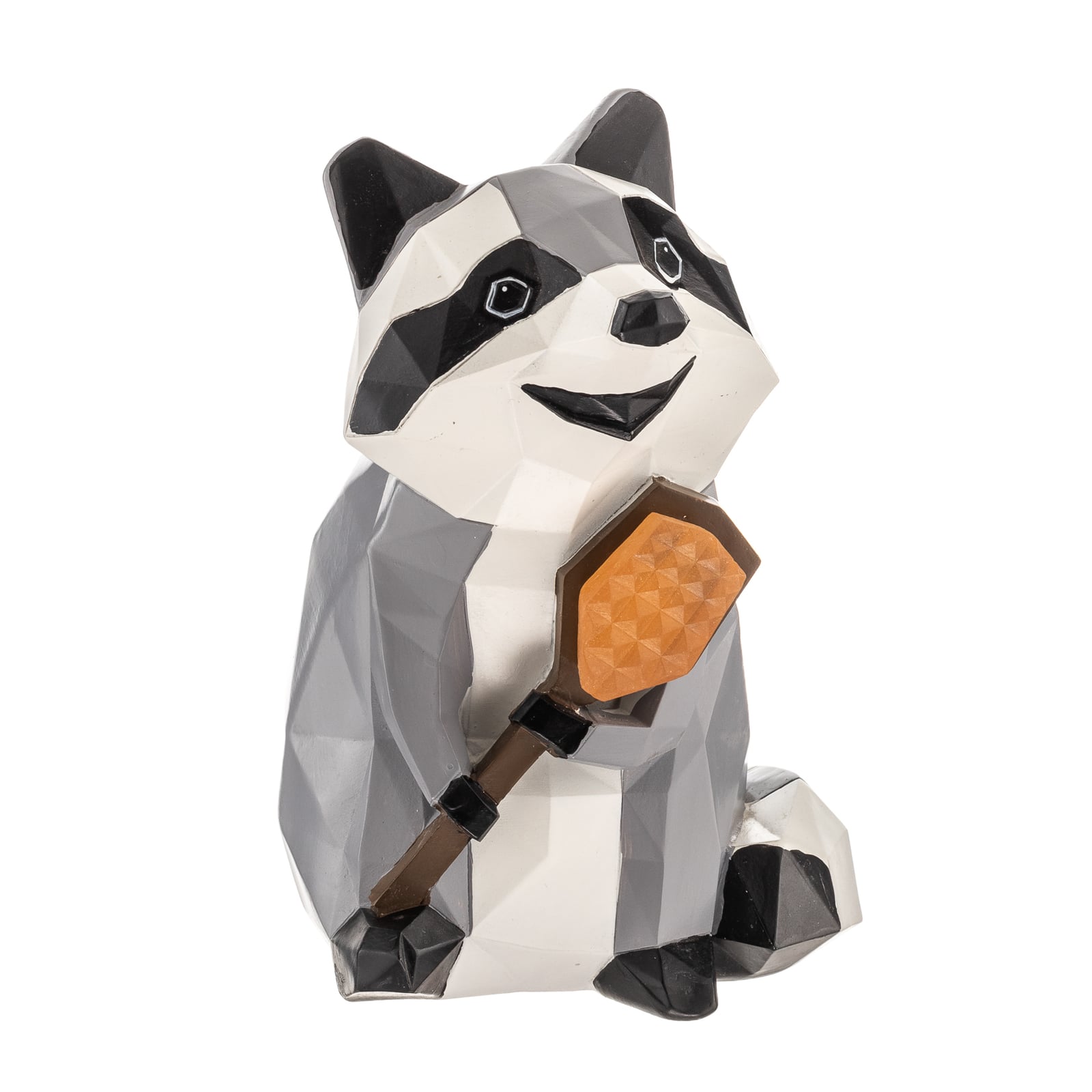 Detalj av LED solcellelampe Racoon vaskebjørnfigur