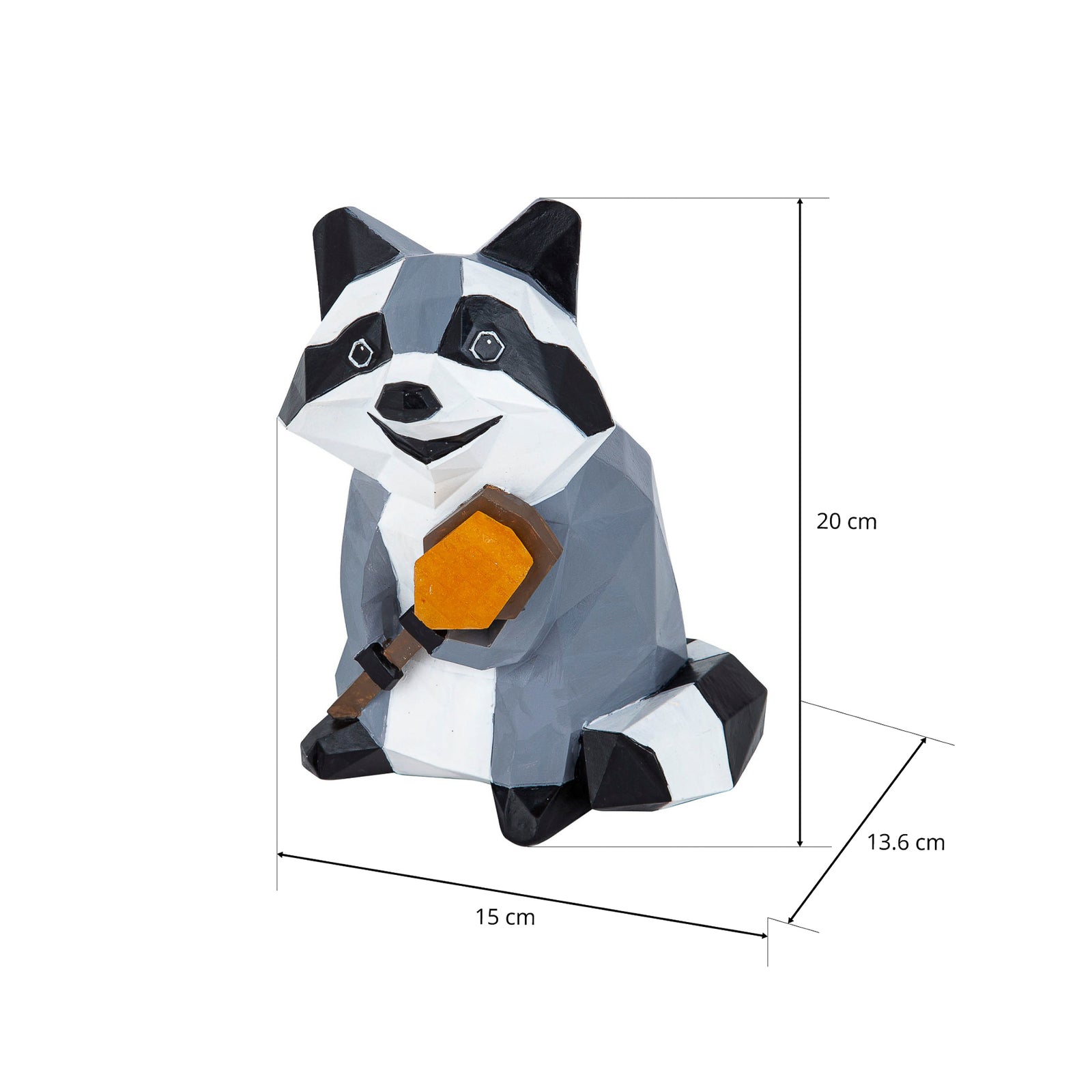 LED solcellelampe Racoon vaskebjørnfigur med dimbar funksjon