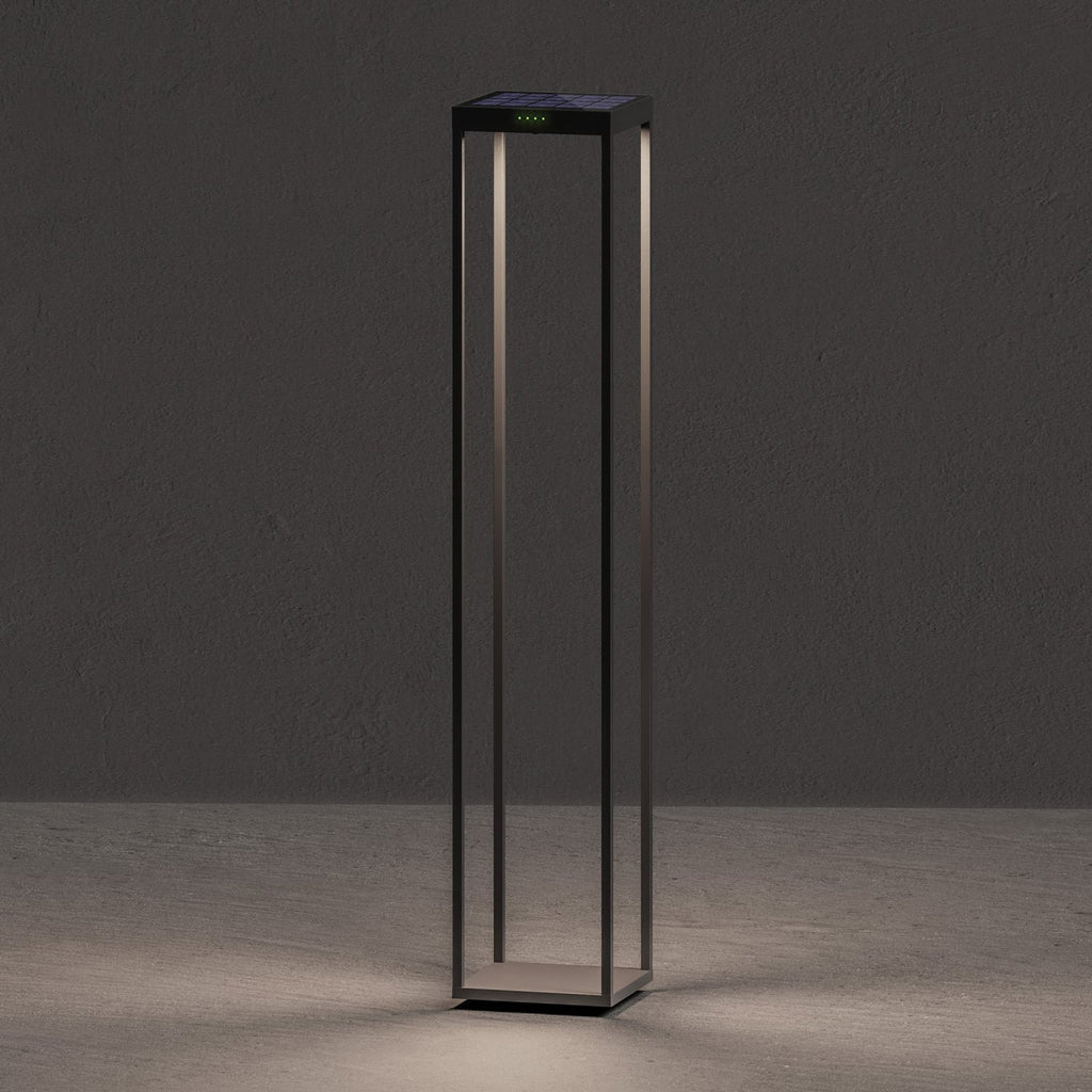 LED solcellelampe RADIA MEGA antrasitt aluminium forside