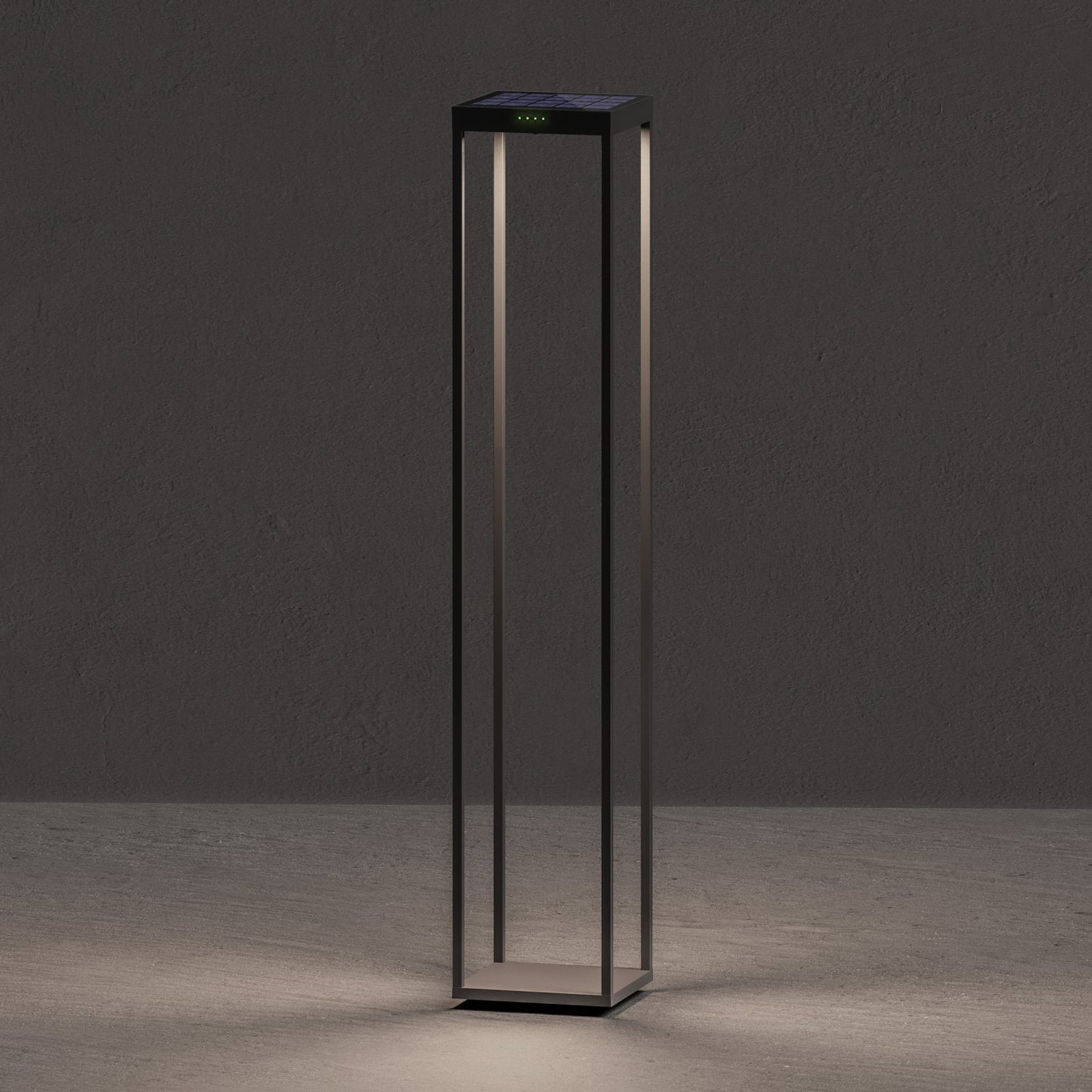LED solcellelampe RADIA MEGA antrasitt aluminium forside