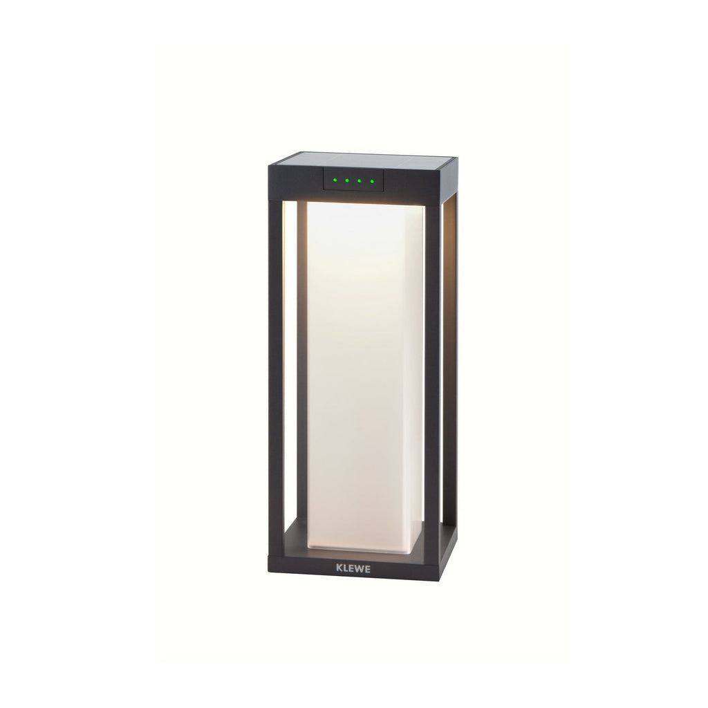 LED solcellelampe RADIA MINI MOON aluminium antrasitt forfra