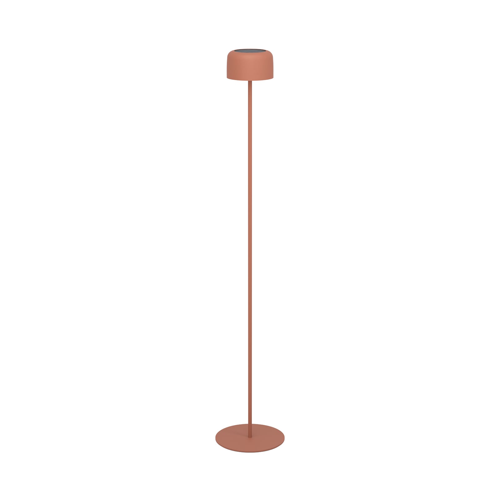 LED solcellelampe Roccanova-L oransje stål montert på terrasse
