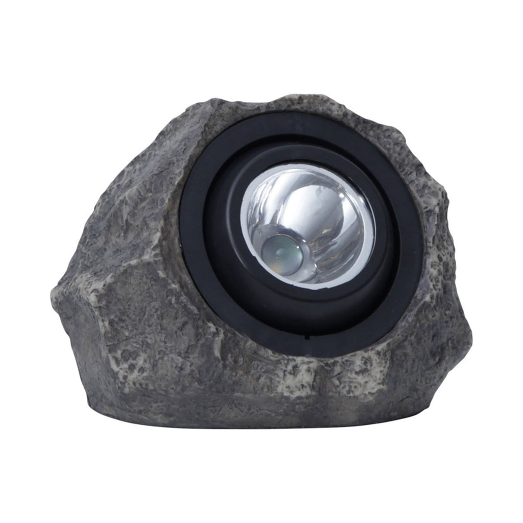 Detaljbilde av LED solcellelampe Rocky steinform justerbar grå IP44