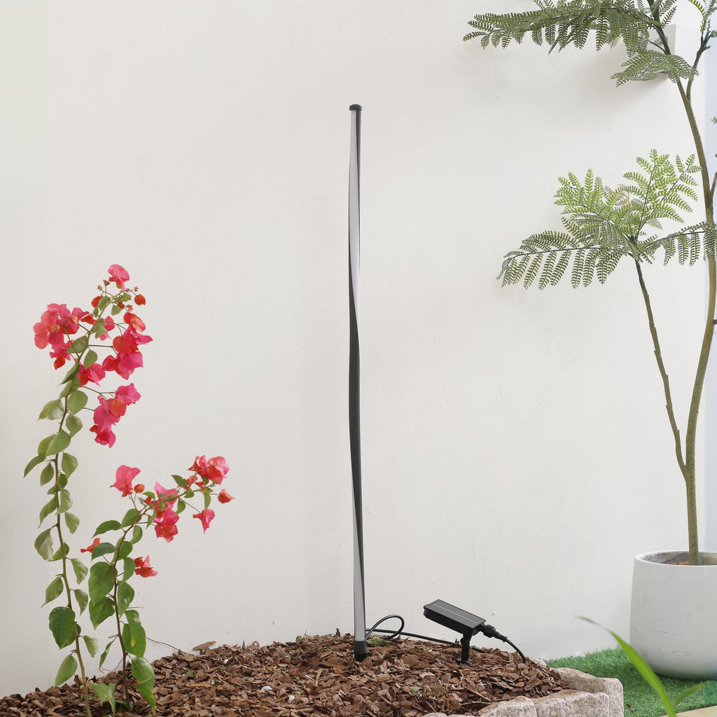 LED solcellelampe Sabriel aluminium svart bakside