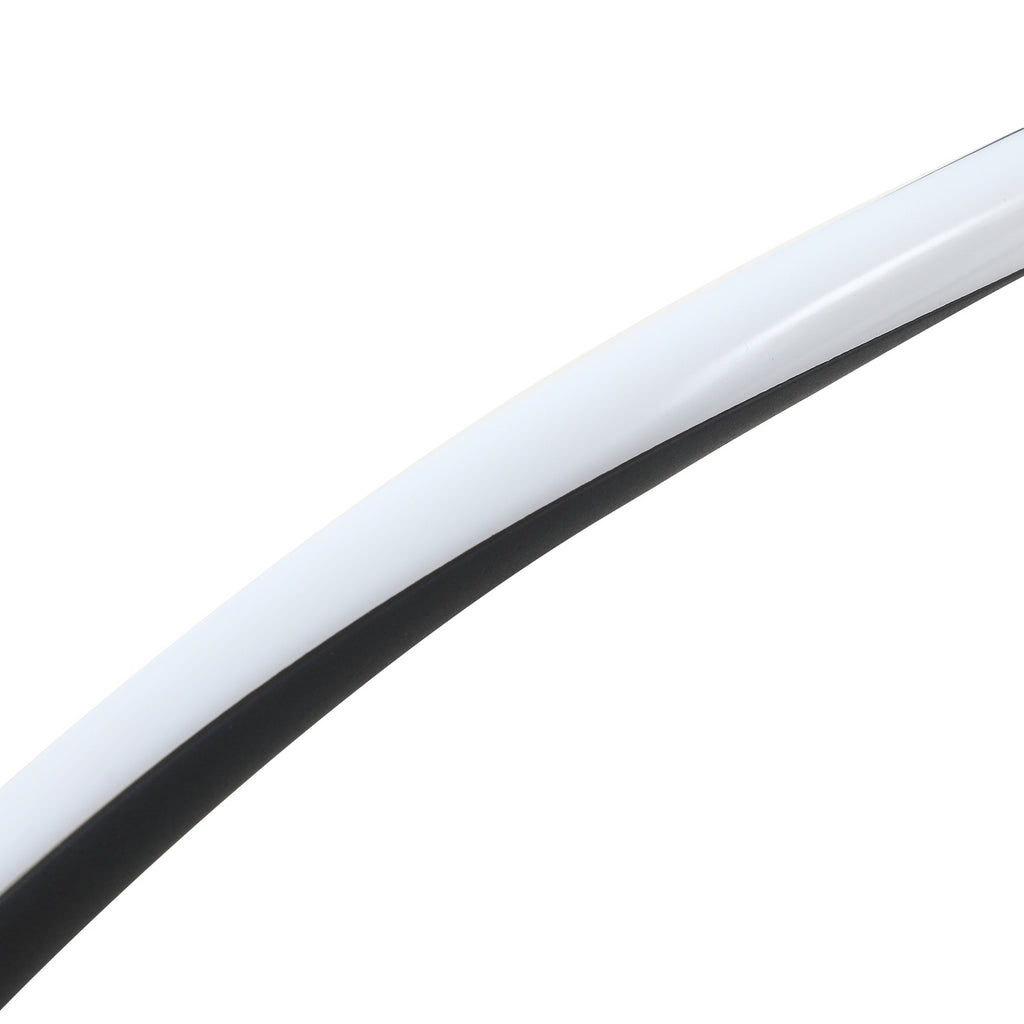 Nærbilde av LED solcellelampe Sabriel kurvet svart aluminium IP65