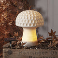LED solcellelampe Sandy soppform hvit Ø19 cm IP44 forfra
