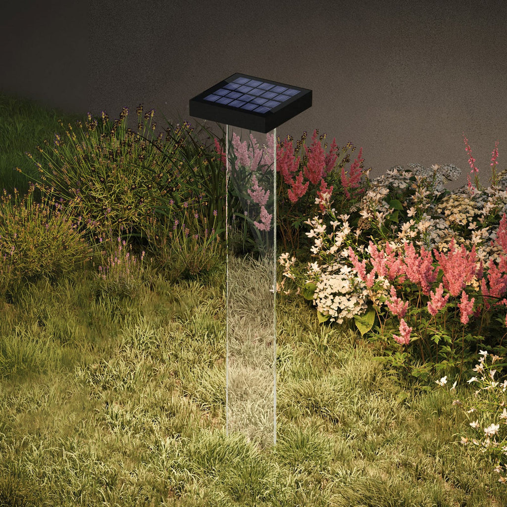 LED solcellelampe Scotty klar/antrasitt forfra