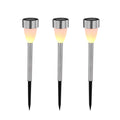 LED solcellelampe spyd rustfritt stål 3-pack IP44 forside