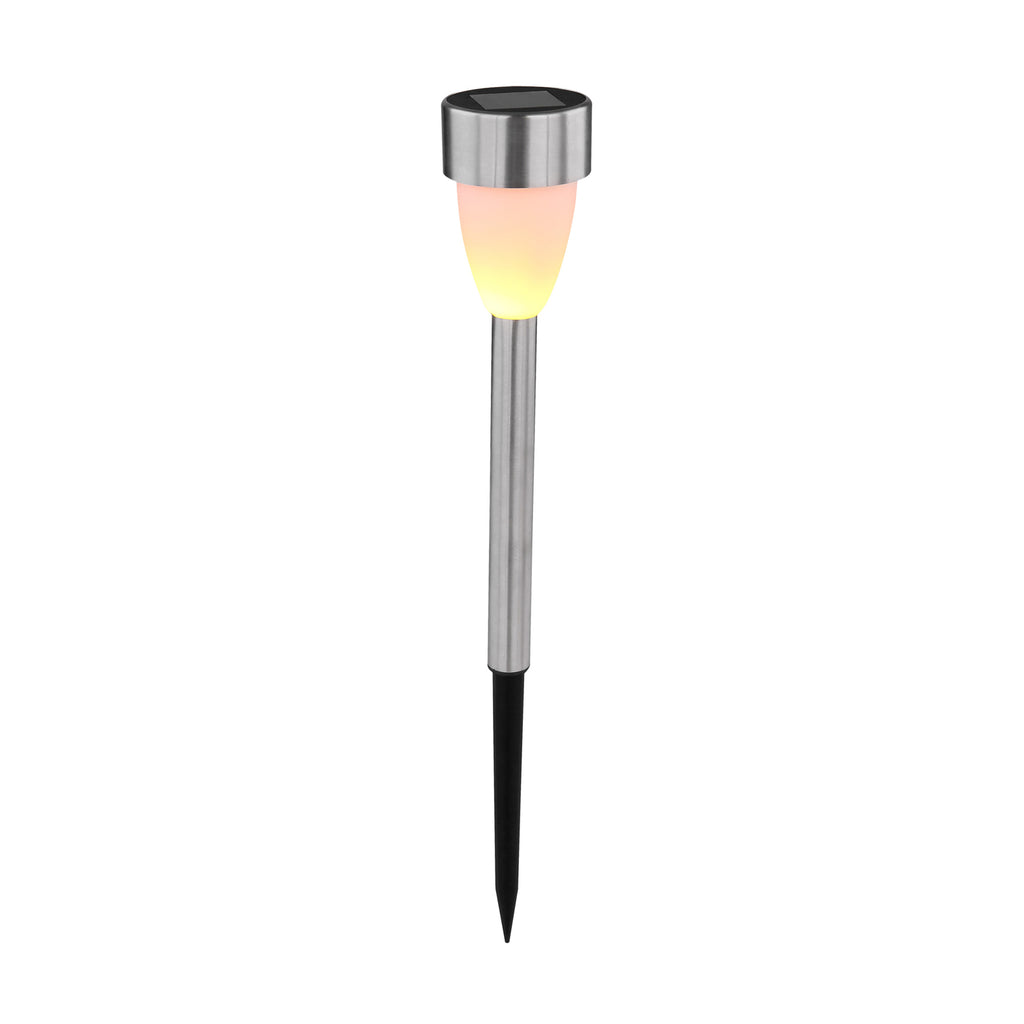 LED solcellelampe spyd rustfritt stål 3-pack IP44 bakside
