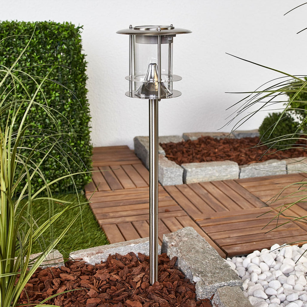 LED solcellelampe Sumaya rustfritt stål 65 cm IP44 bakside