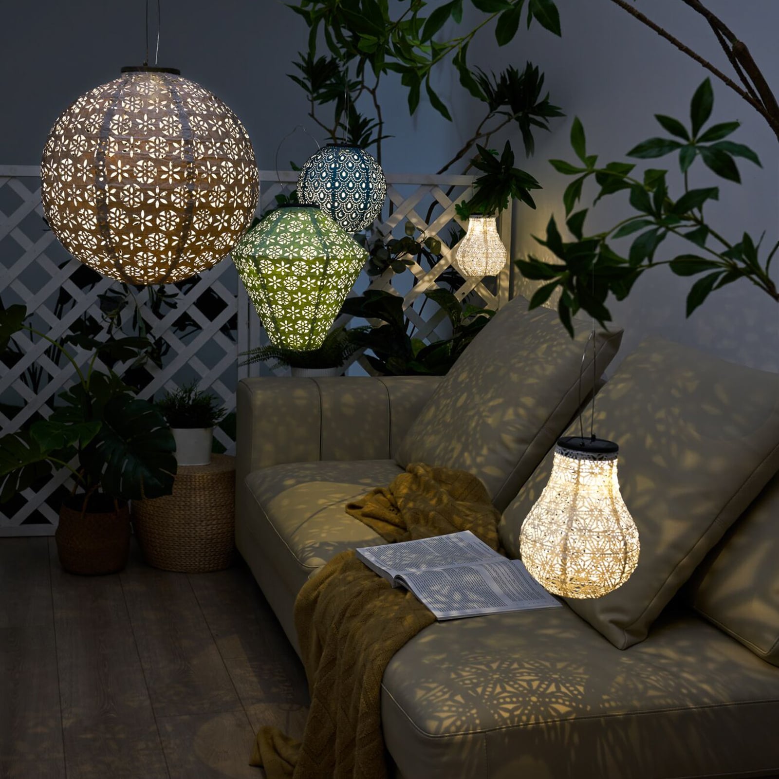 LED solcellelampe Sunshine Dreamer taupe detalj