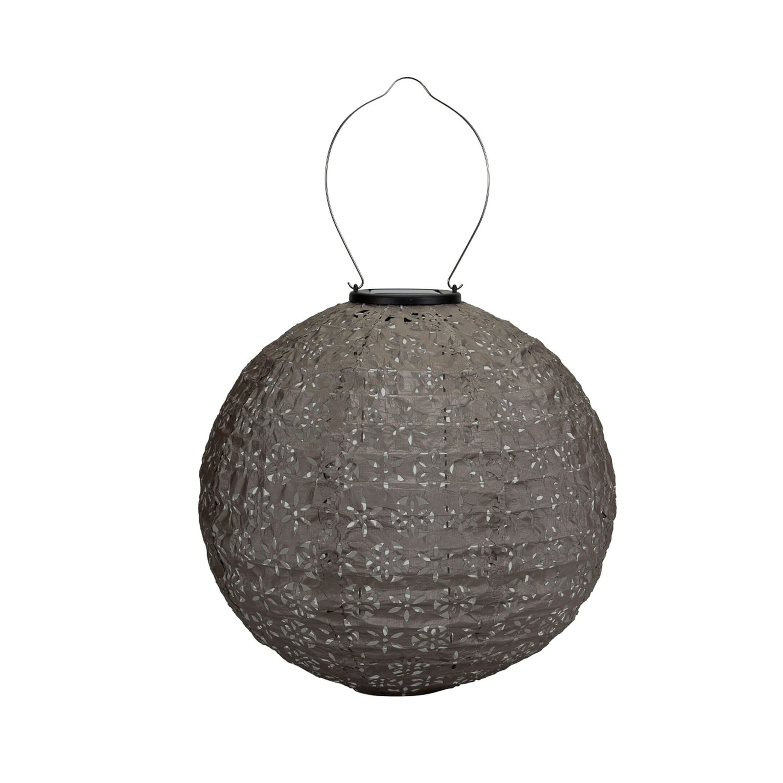 LED solcellelampe Sunshine Dreamer taupe montert i hage